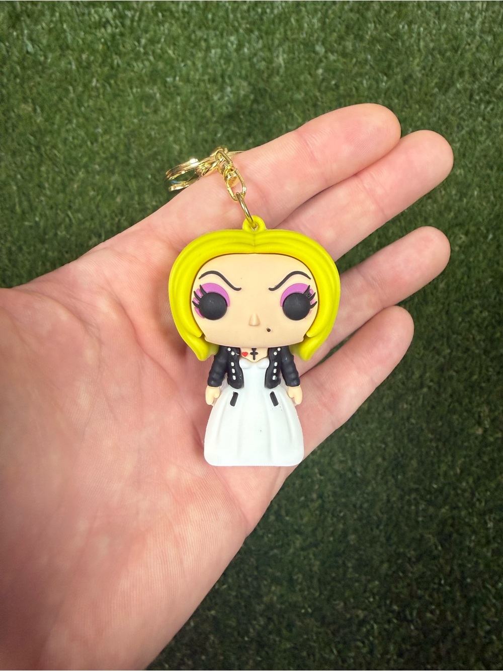 Bride of Chucky Keychain Bag Charm - Yellow Hair